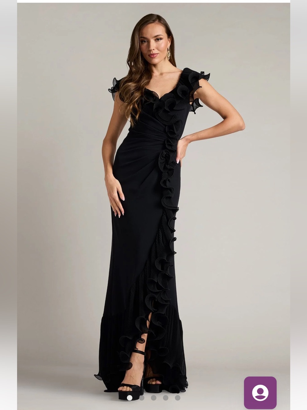 Tadashi Shoji - Leandra Cascading Ruffle Gown